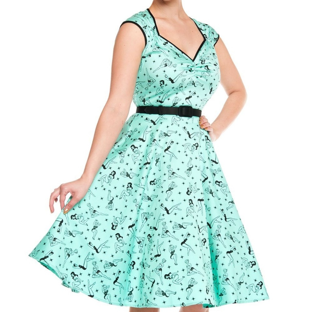 PUG Heidi Dress in Mint Pinup